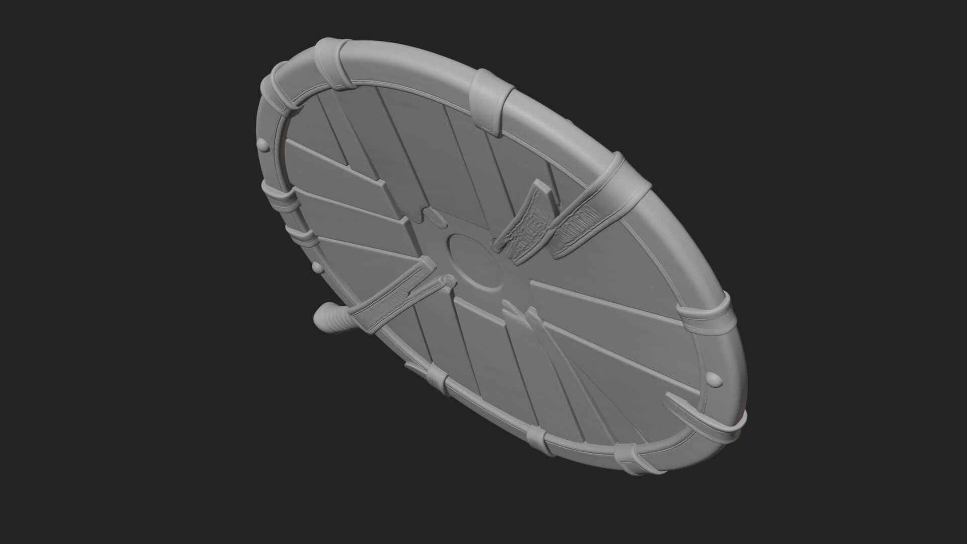 Riveted Round War Shield Model Design 7 3D Print Model 3D Model