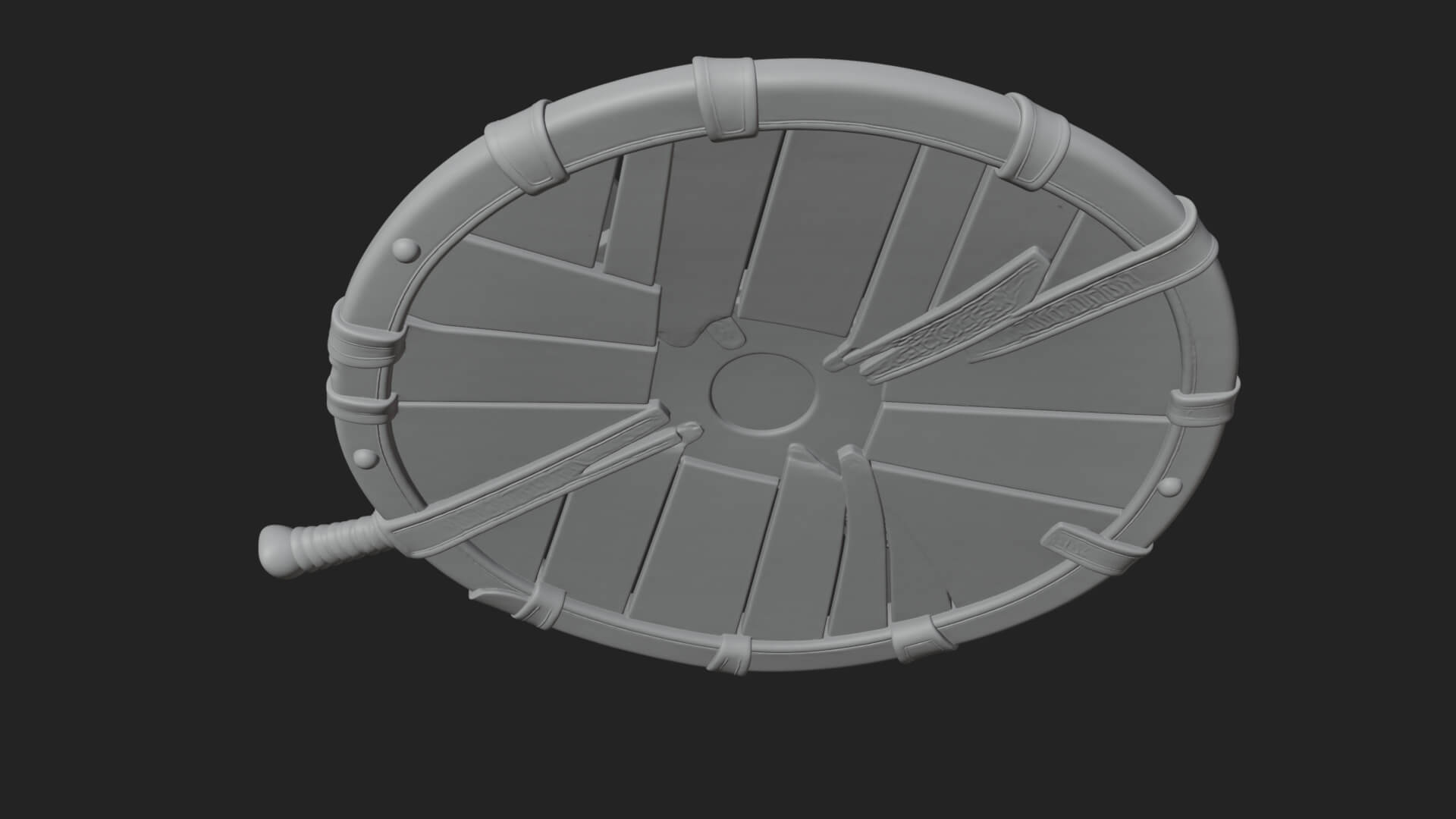 Riveted Round War Shield Model Design 7 3D Print Model 3D Model