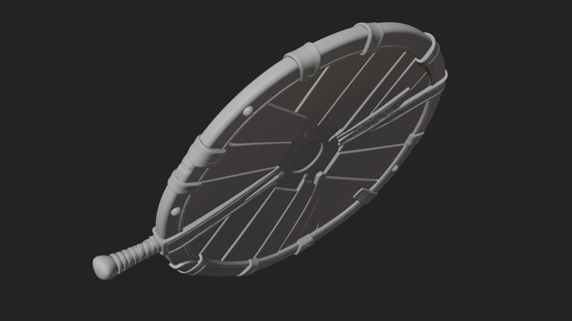 Riveted Round War Shield Model Design 7 3D Print Model 3D Model