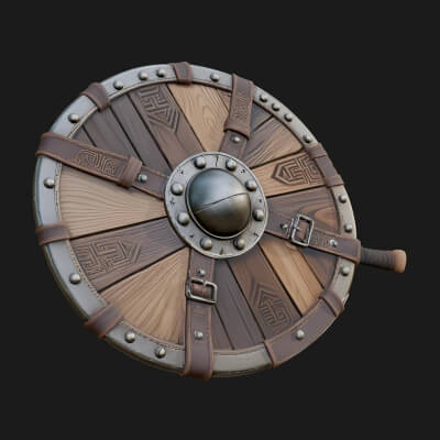 Riveted Round War Shield Model Design 7 3D Print Model