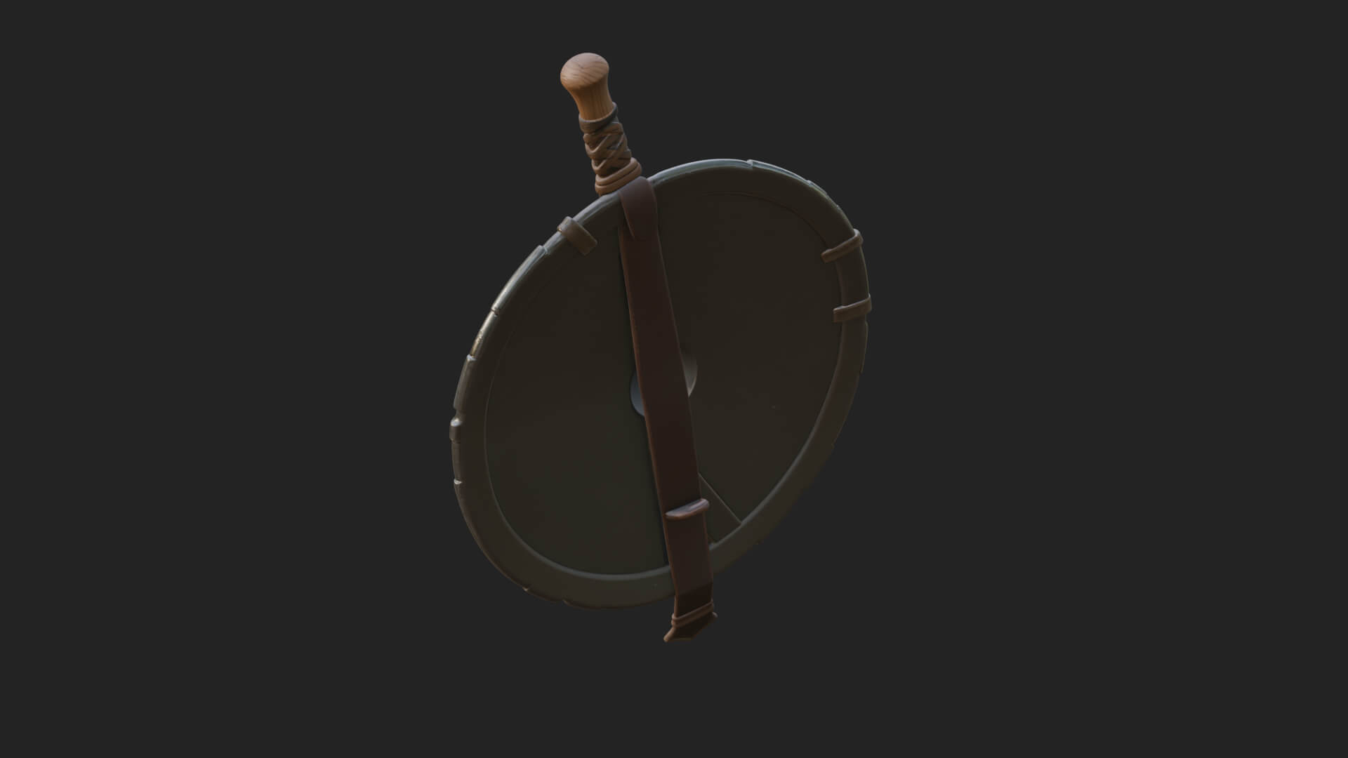 Riveted Round War Shield Model Design 8 3D Print Model 3D Model
