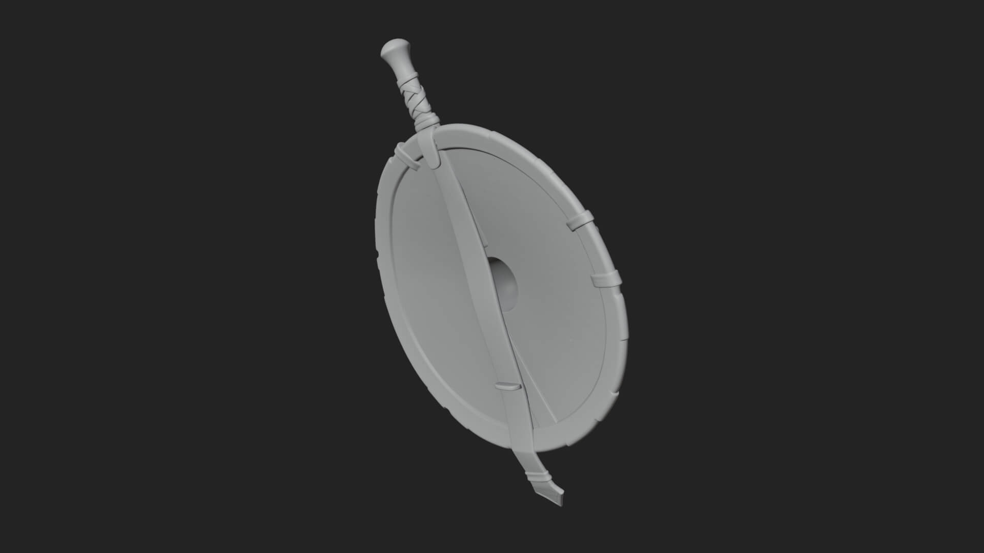 Riveted Round War Shield Model Design 8 3D Print Model 3D Model