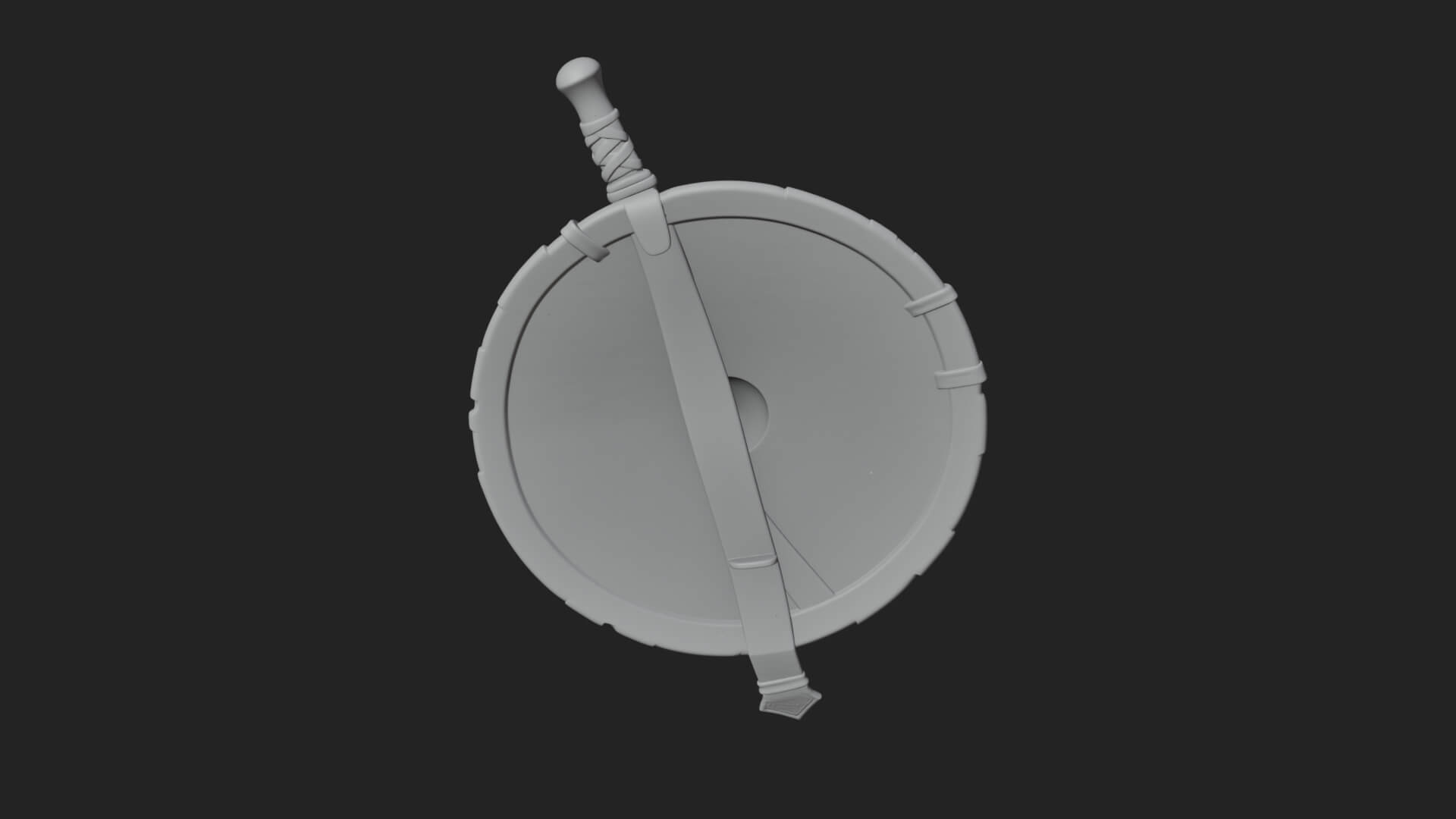 Riveted Round War Shield Model Design 8 3D Print Model 3D Model