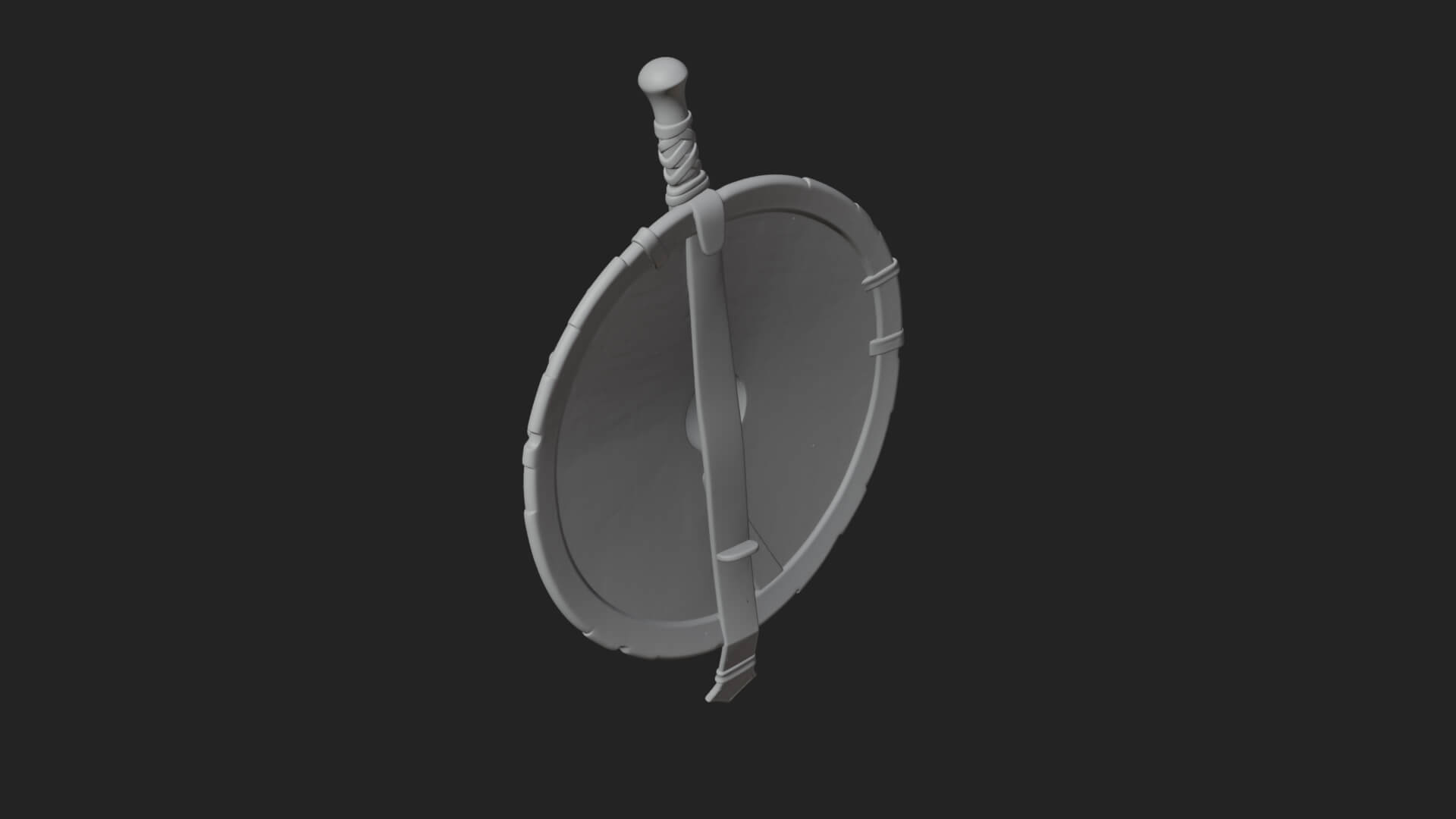 Riveted Round War Shield Model Design 8 3D Print Model 3D Model
