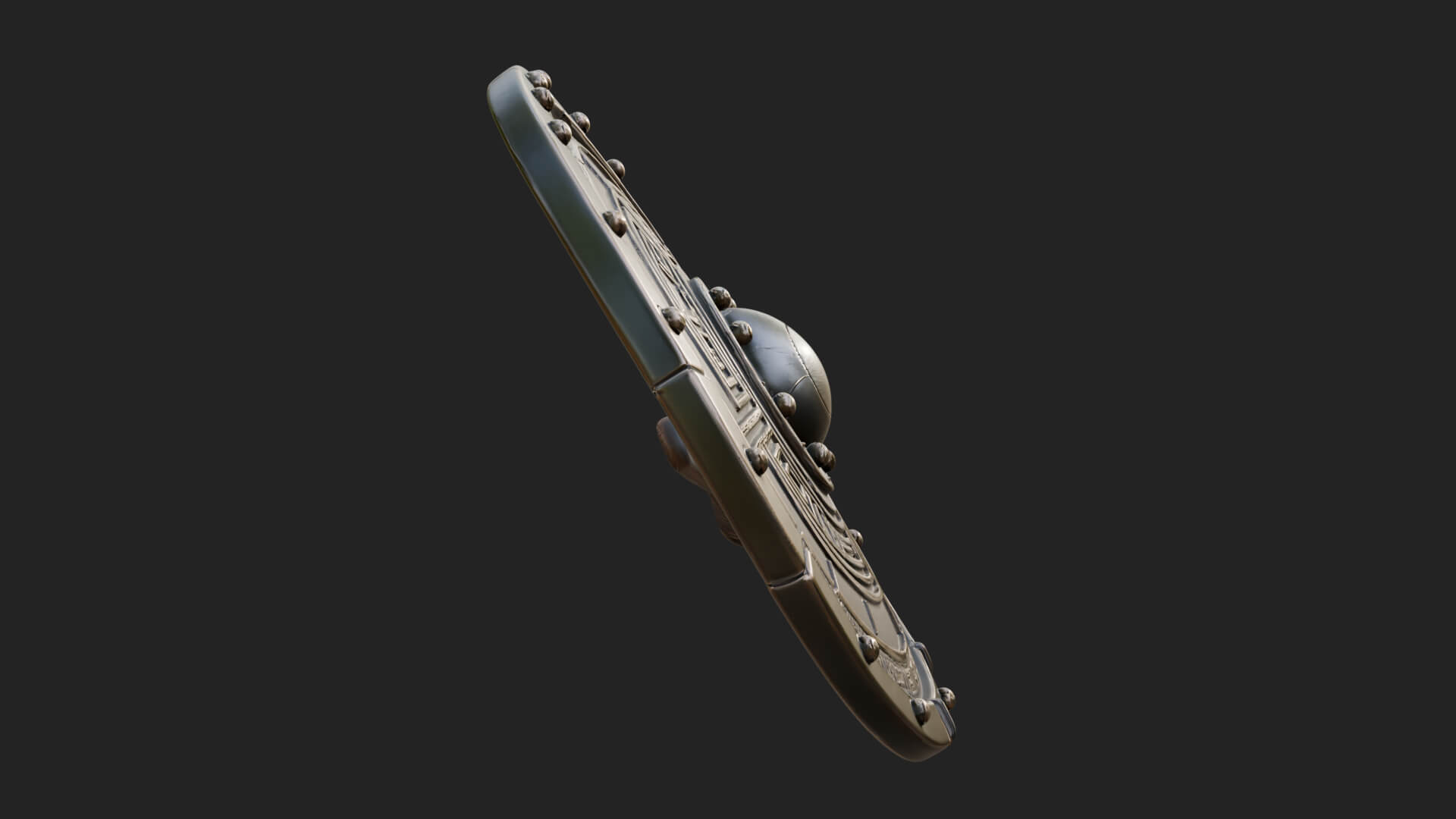 Riveted Round War Shield Model Design 9 3D Print Model 3D Model