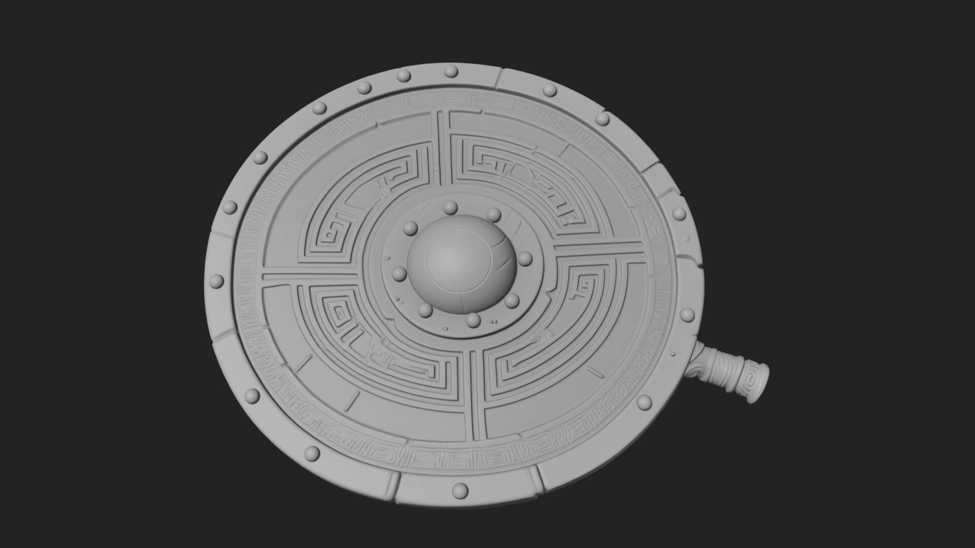 Riveted Round War Shield Model Design 9 3D Print Model 3D Model