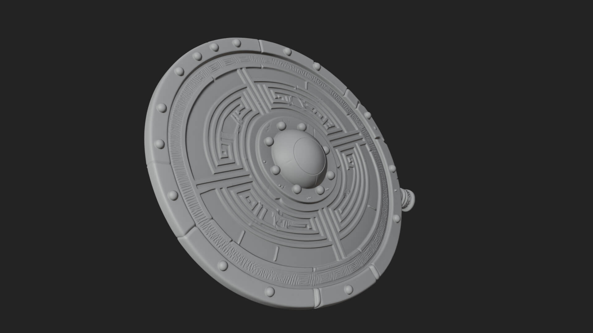 Riveted Round War Shield Model Design 9 3D Print Model 3D Model