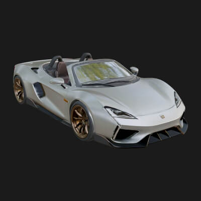 Roadster Supercar Model Design 1 3D Print Model