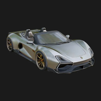 Roadster Supercar Model Design 3 3D Print Model