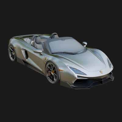Roadster Supercar Model Design 4 3D Print Model