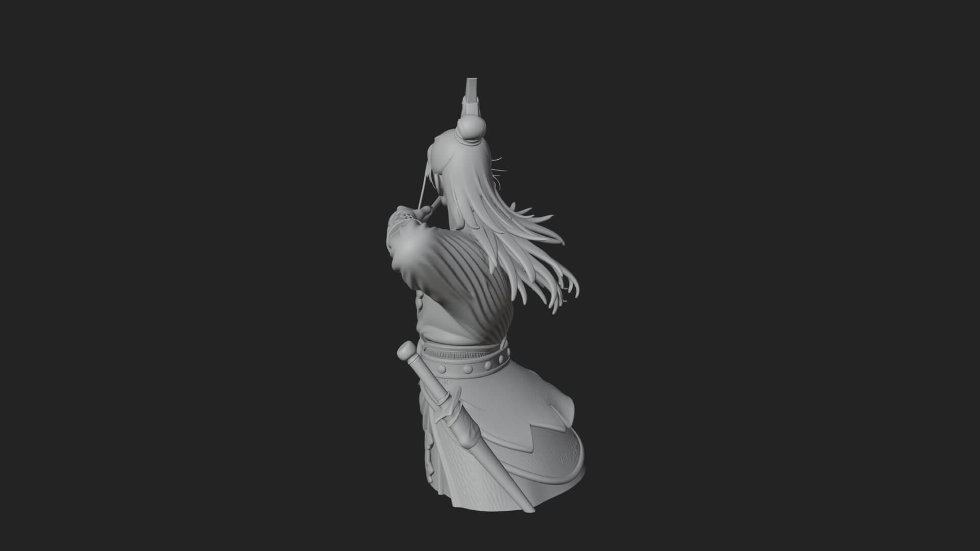 Robed Archer with Bow Statue Design 10 3D Print Model 3D Model