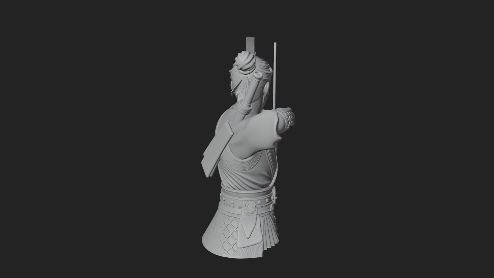 Robed Archer with Bow Statue Design 12 3D Print Model 3D Model