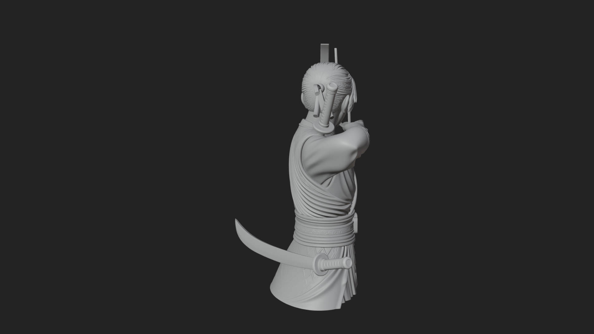 Robed Archer with Bow Statue Design 15 3D Print Model 3D Model