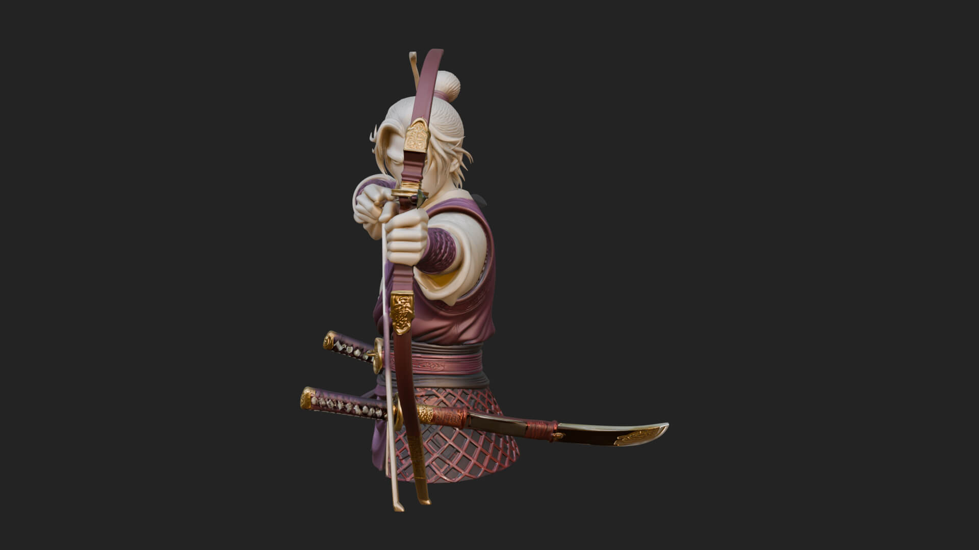 Robed Archer with Bow Statue Design 16 3D Print Model 3D Model