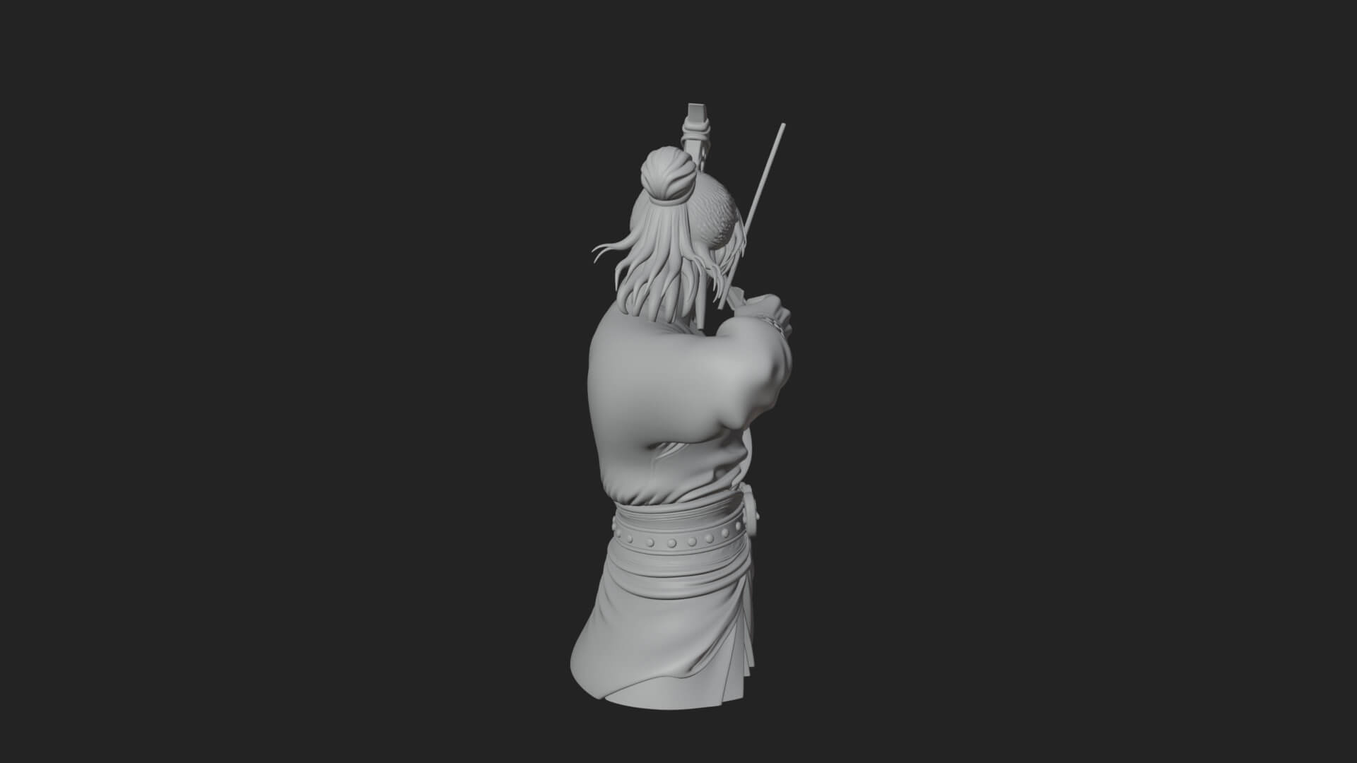Robed Archer with Bow Statue Design 18 3D Print Model 3D Model