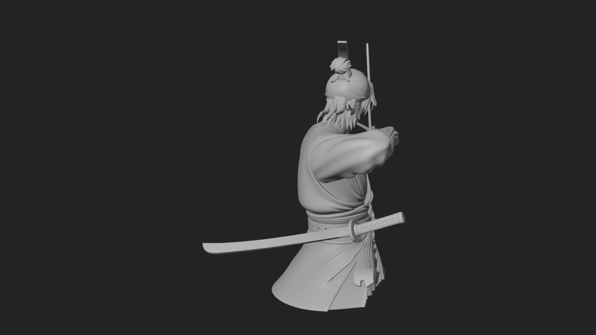 Robed Archer with Bow Statue Design 19 3D Print Model 3D Model