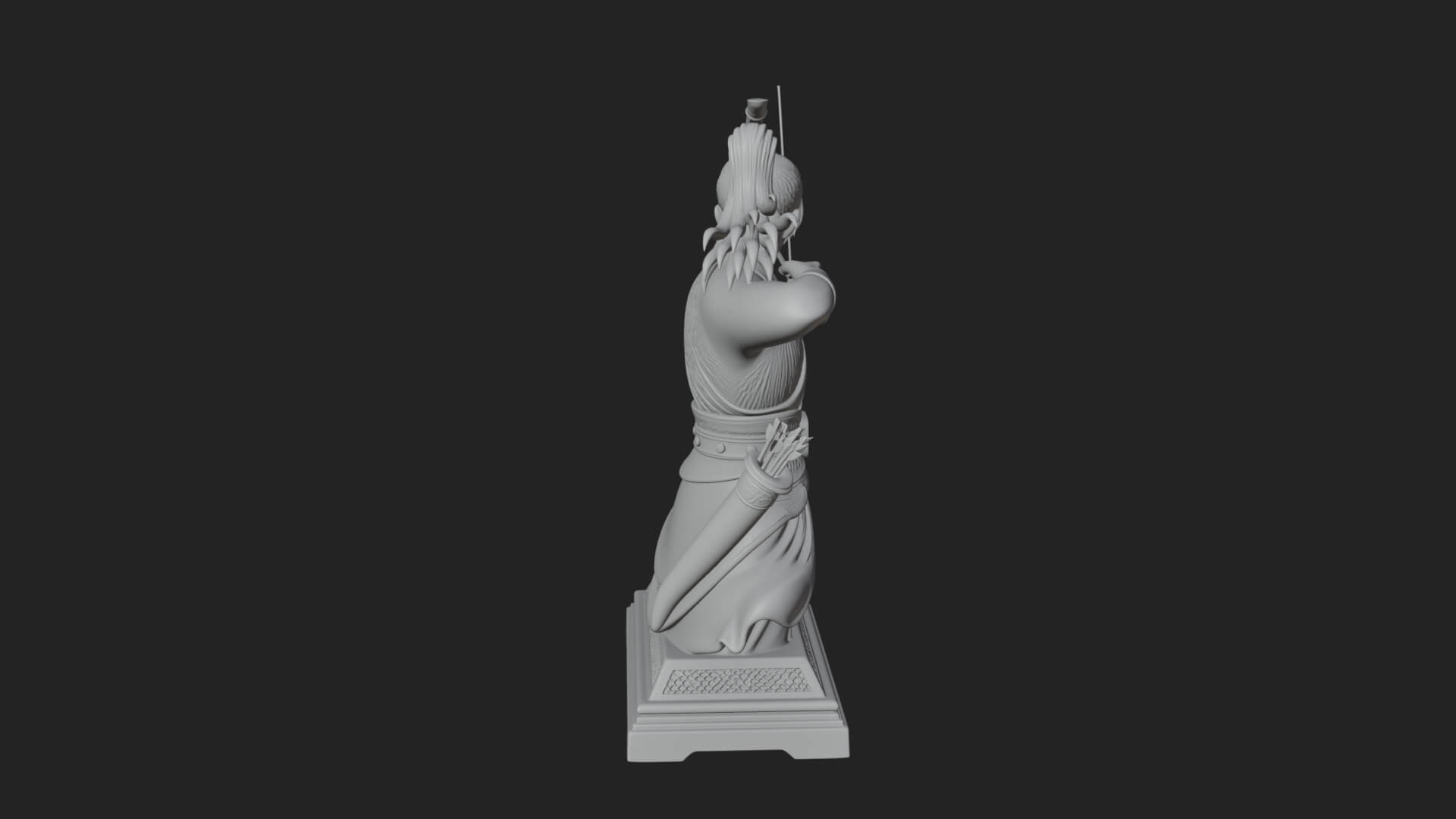 Robed Archer with Bow Statue Design 6 3D Print Model 3D Model
