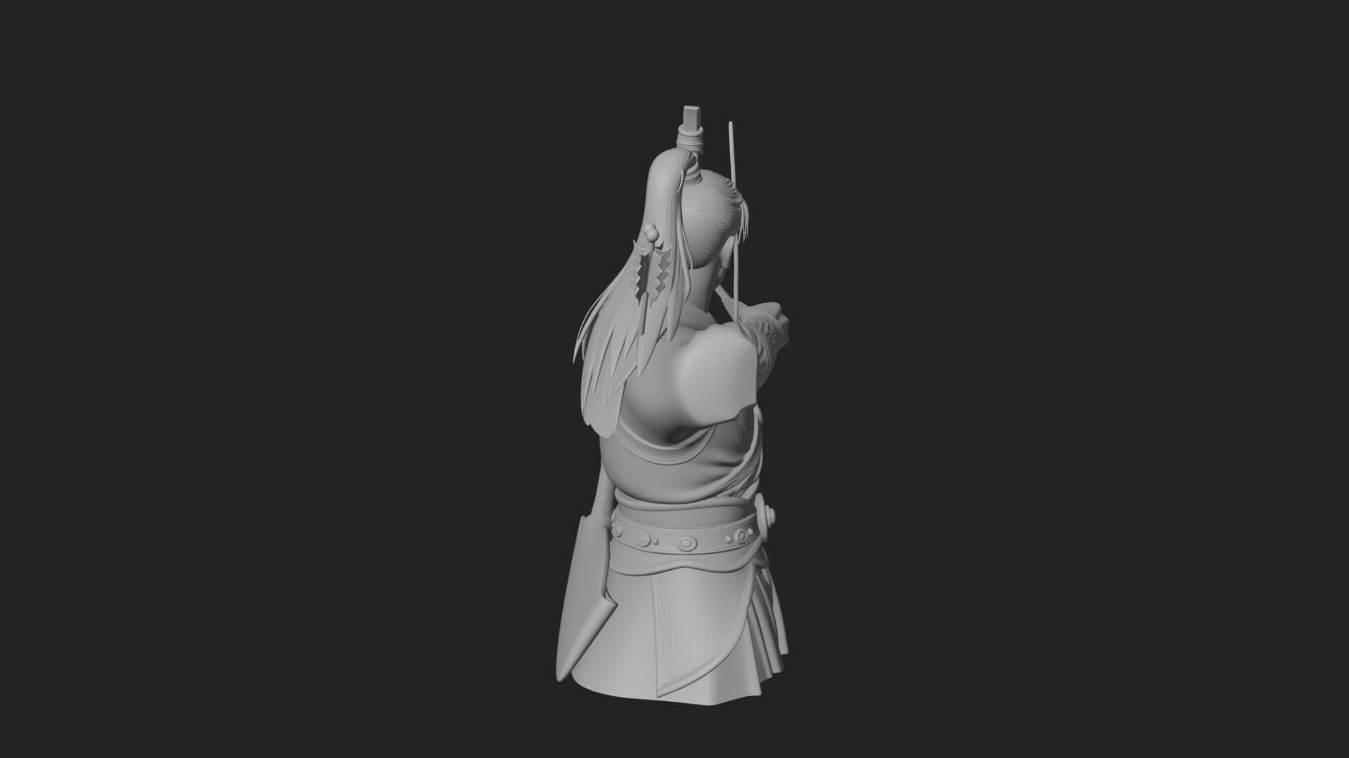 Robed Archer with Bow Statue Design 9 3D Print Model 3D Model