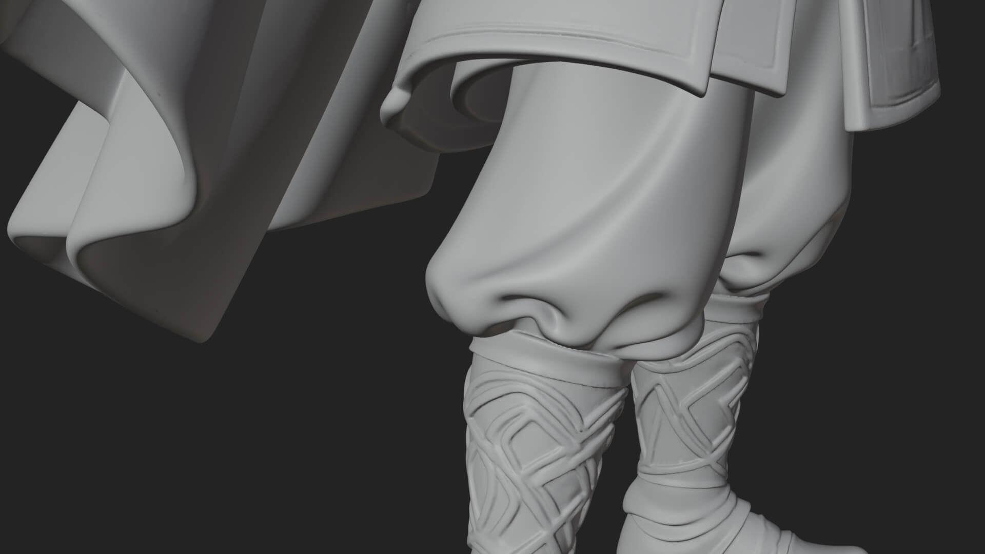 Robed Bard with Harp Statue Design 1 3D Print Model 3D Model