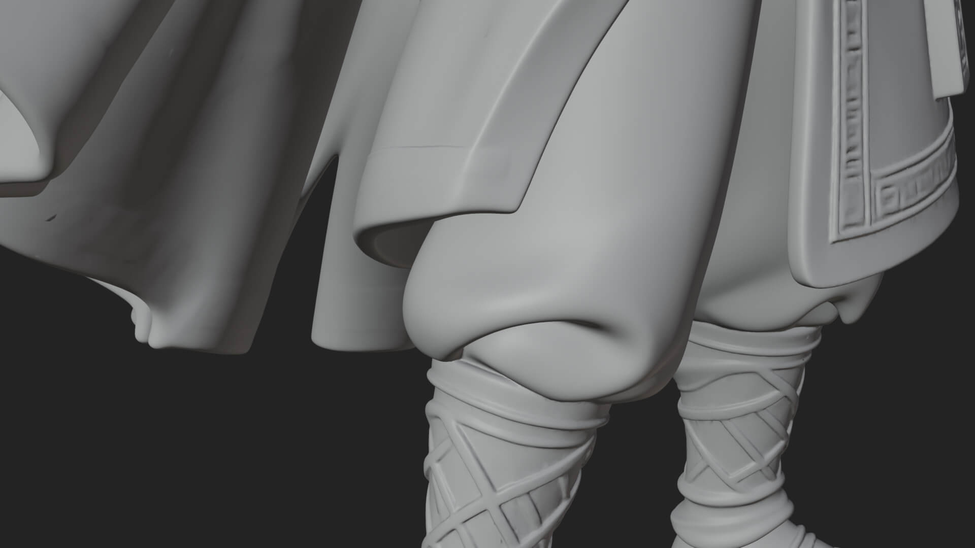 Robed Bard with Harp Statue Design 2 3D Print Model 3D Model