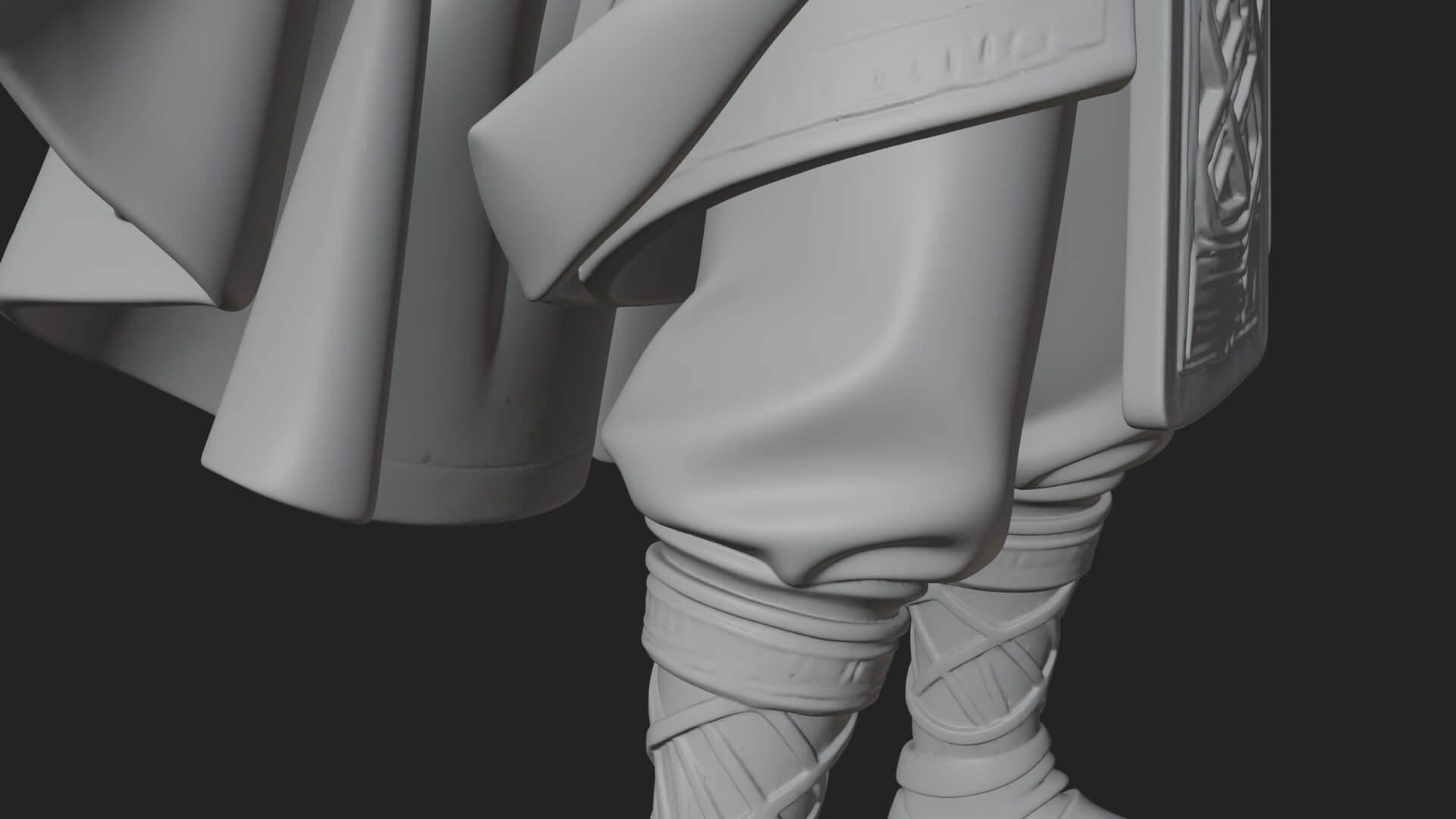 Robed Bard with Harp Statue Design 3 3D Print Model 3D Model