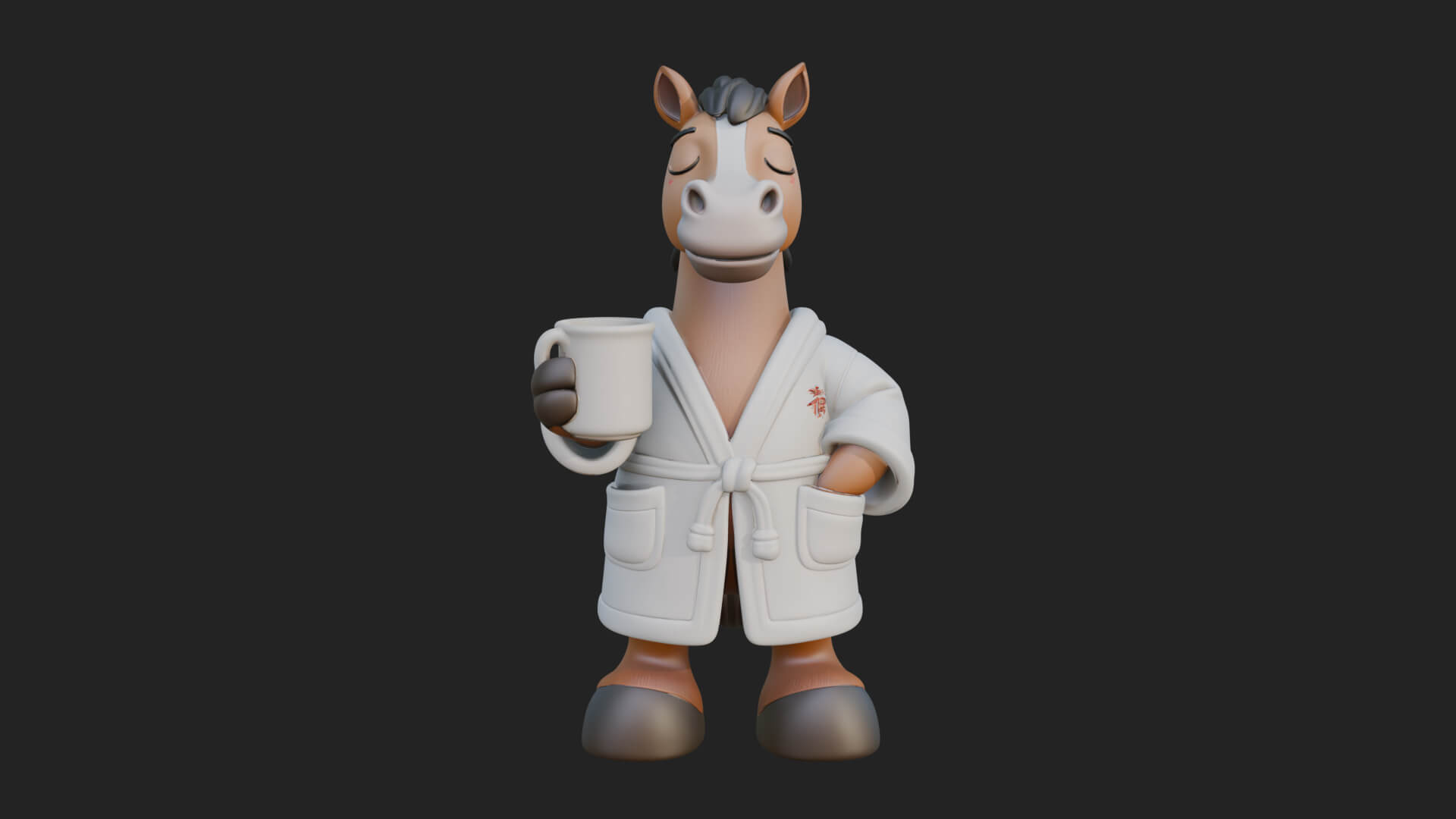 Robed Cartoon Horse Statue Design 1 3D Print Model 3D Model