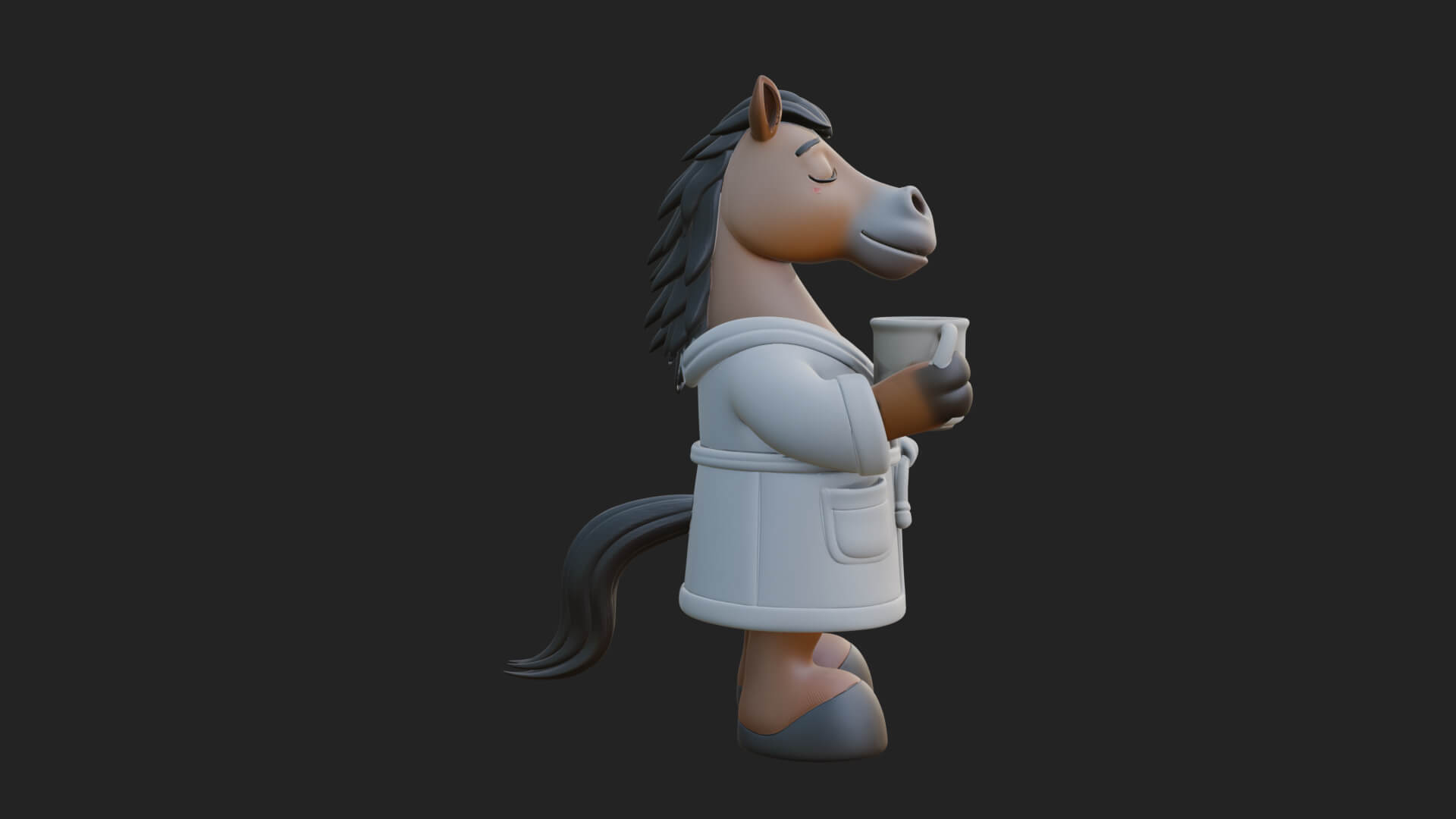 Robed Cartoon Horse Statue Design 1 3D Print Model 3D Model