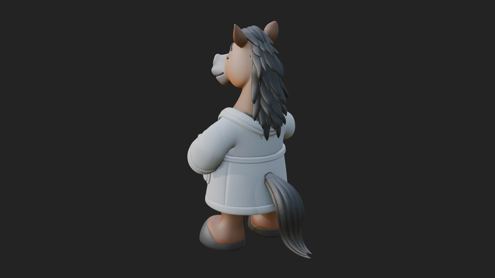 Robed Cartoon Horse Statue Design 1 3D Print Model 3D Model