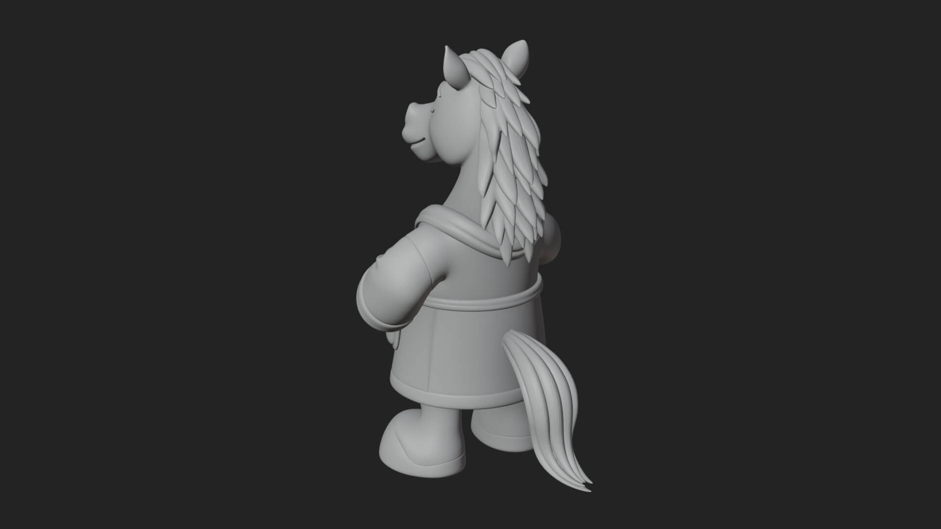 Robed Cartoon Horse Statue Design 1 3D Print Model 3D Model