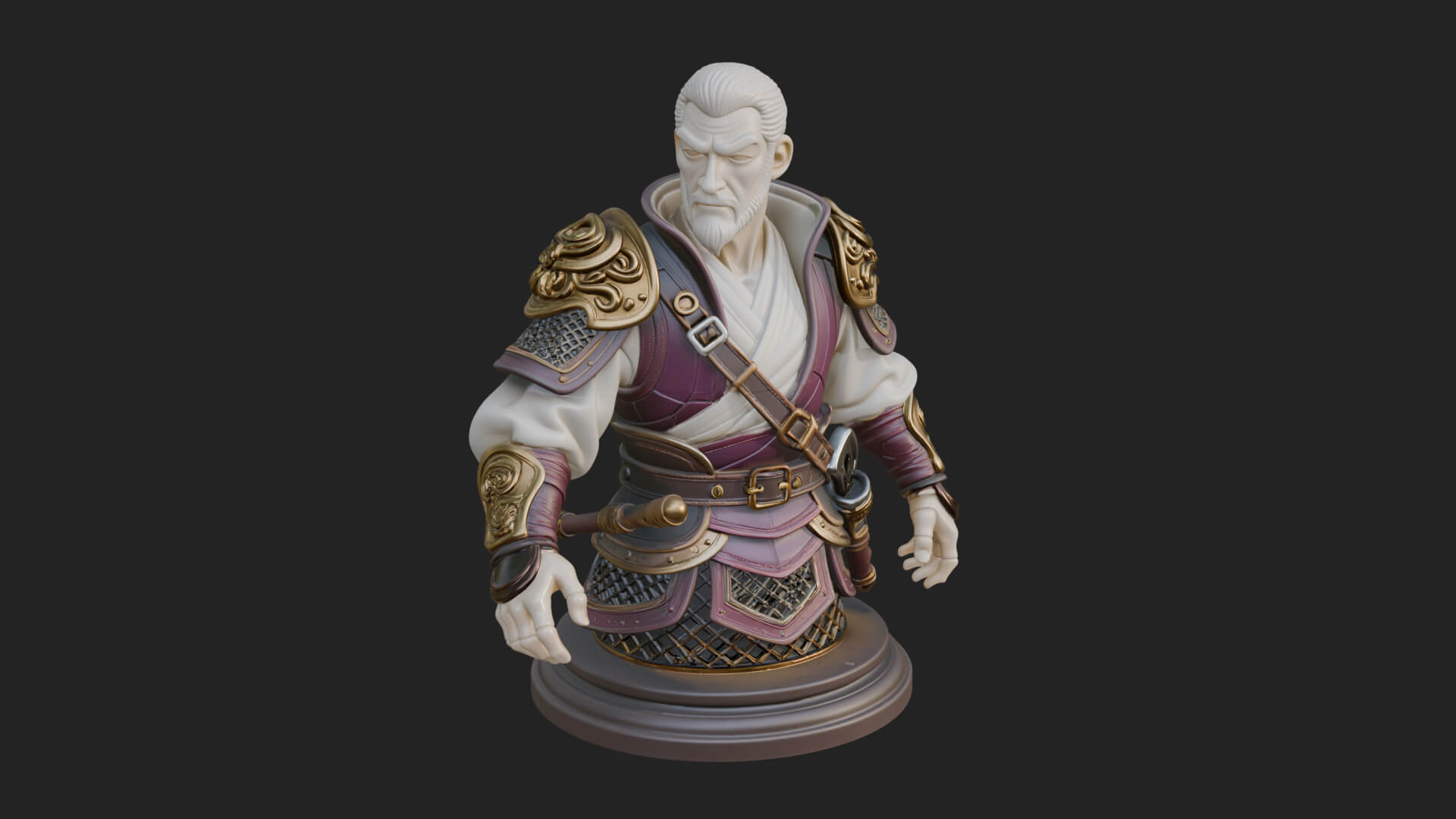 Robed Elder Sage Bust Design 1 3D Print Model 3D Model