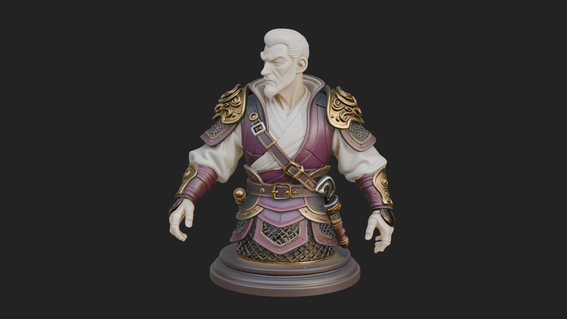 Robed Elder Sage Bust Design 1 3D Print Model 3D Model