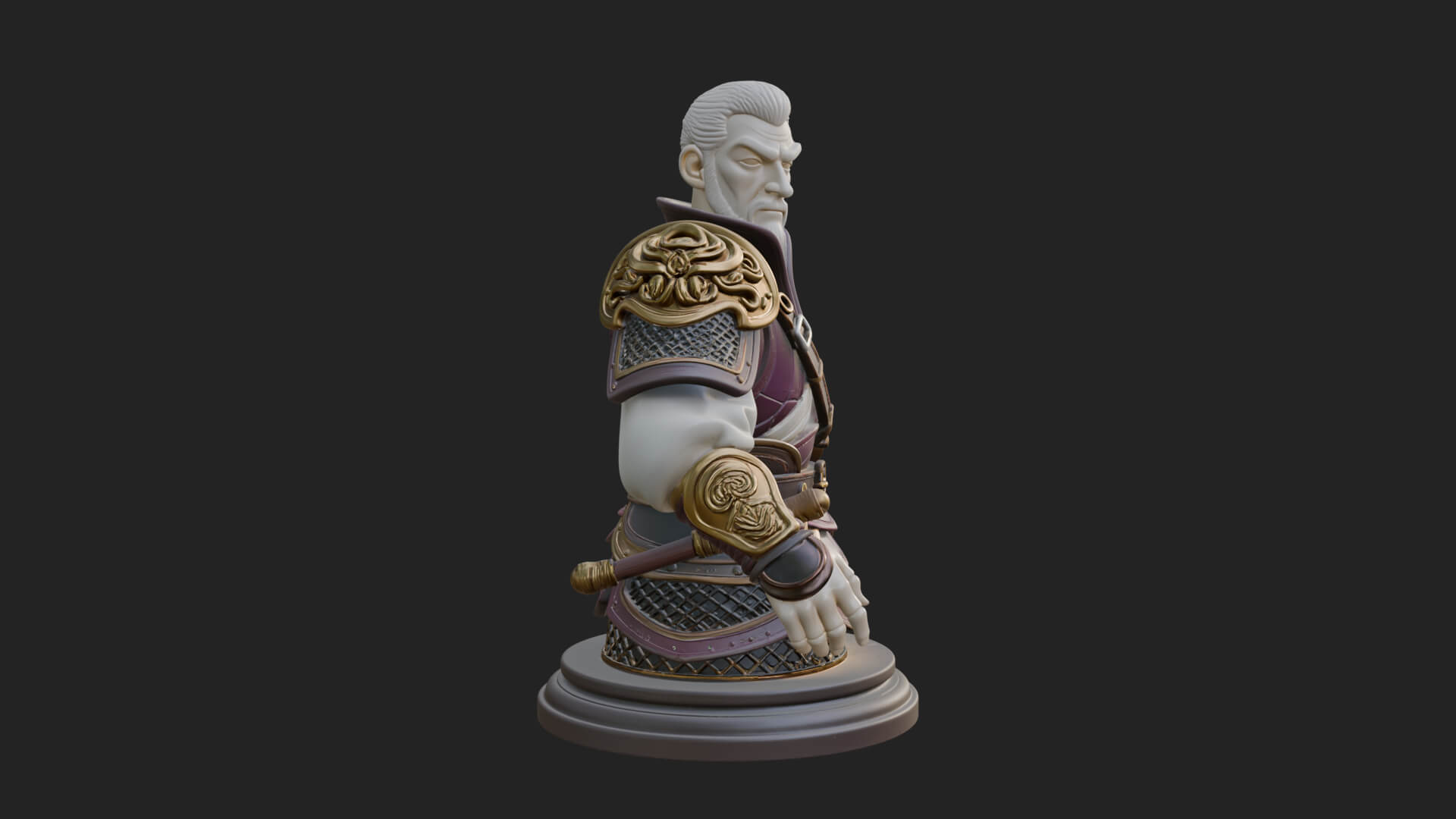 Robed Elder Sage Bust Design 1 3D Print Model 3D Model