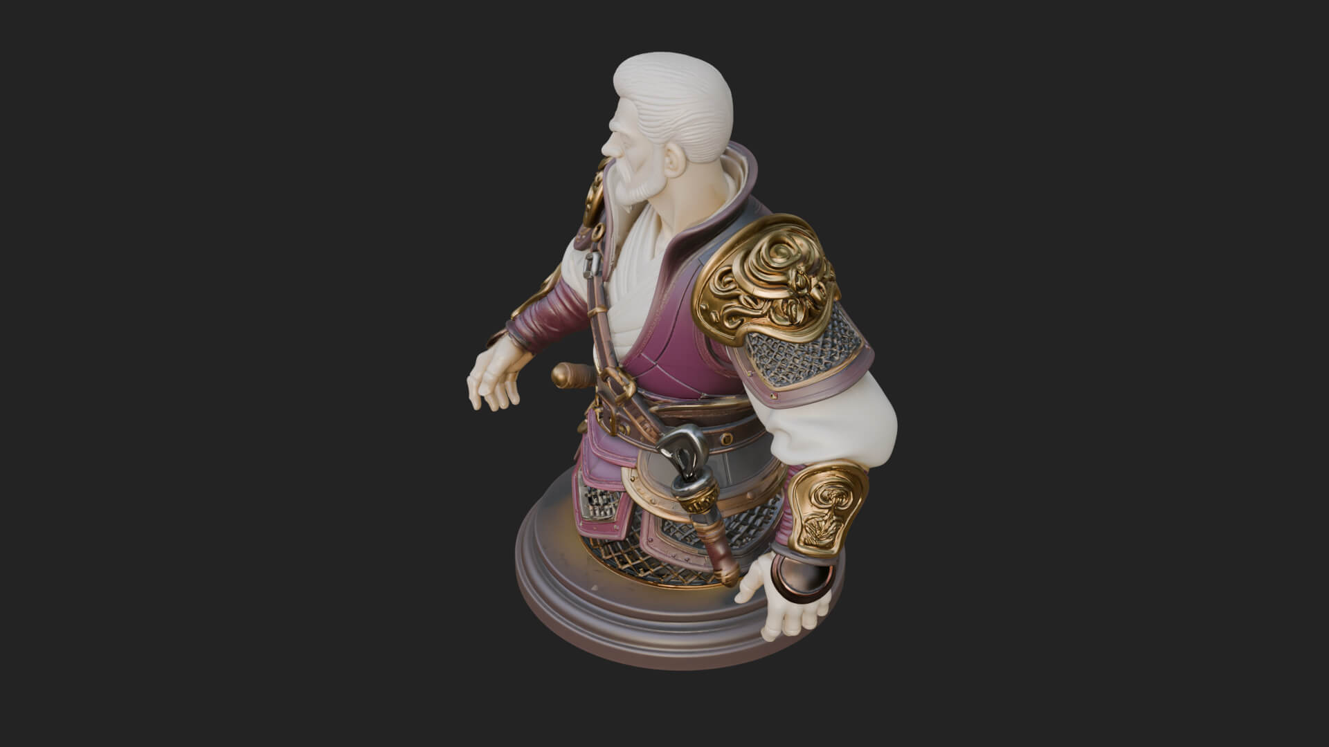 Robed Elder Sage Bust Design 1 3D Print Model 3D Model