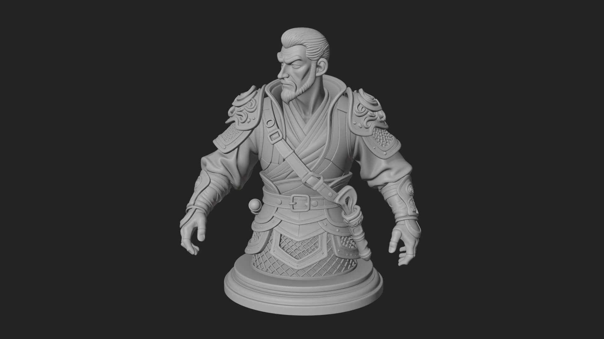 Robed Elder Sage Bust Design 1 3D Print Model 3D Model