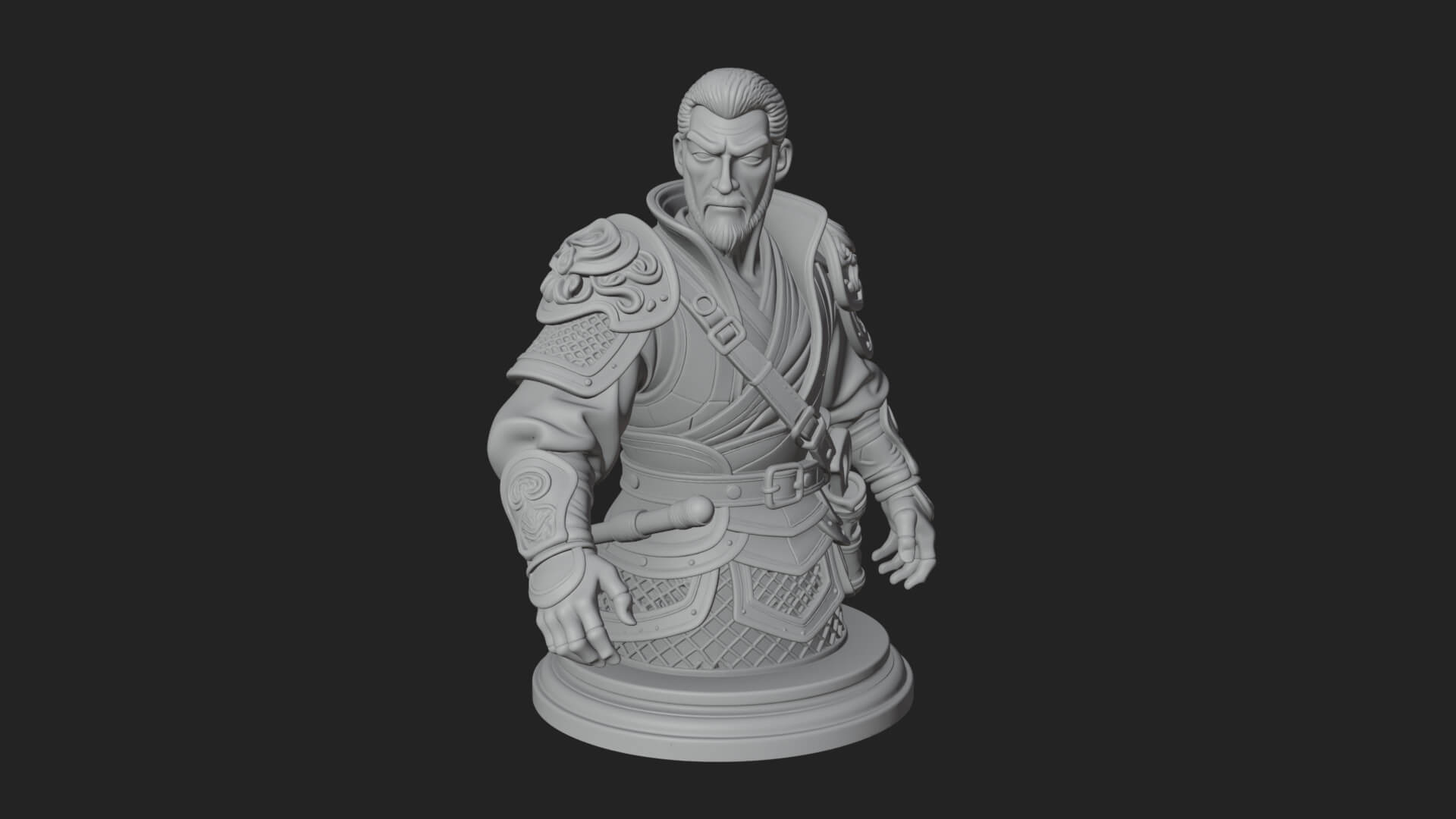 Robed Elder Sage Bust Design 1 3D Print Model 3D Model