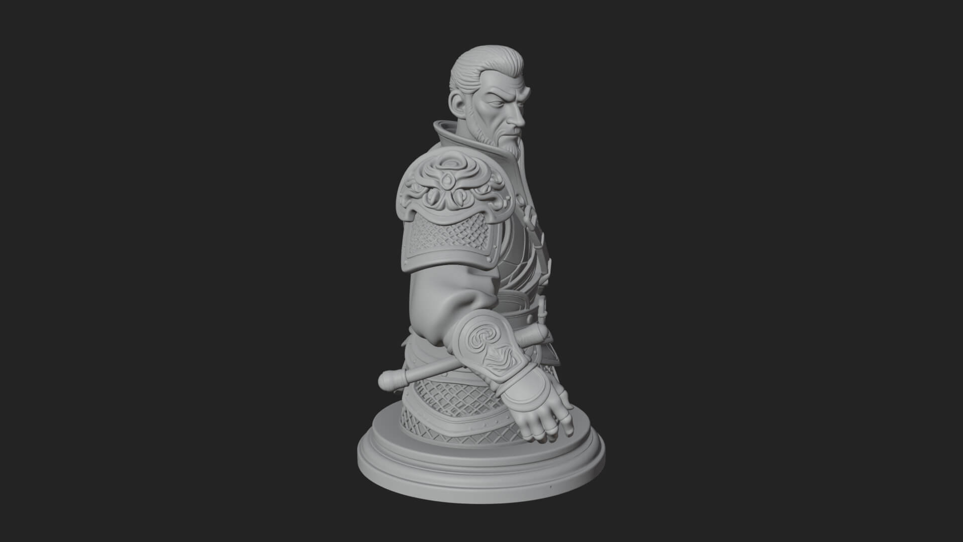Robed Elder Sage Bust Design 1 3D Print Model 3D Model