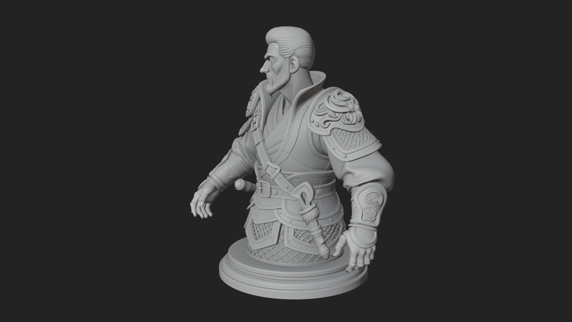 Robed Elder Sage Bust Design 1 3D Print Model 3D Model