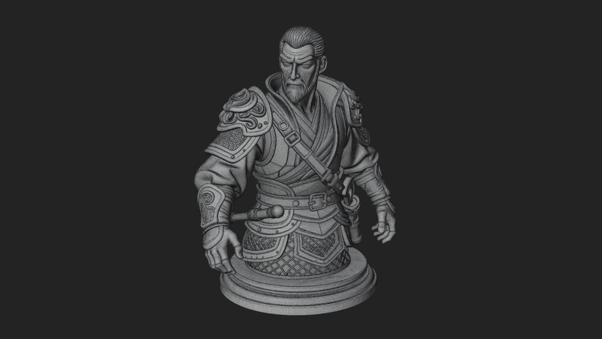 Robed Elder Sage Bust Design 1 3D Print Model 3D Model