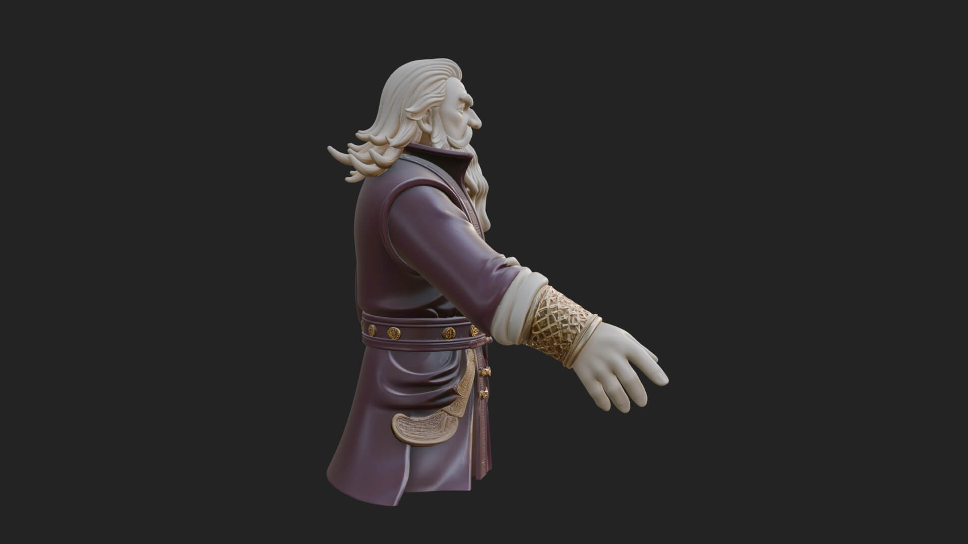 Robed Elder Sage Bust Design 2 3D Print Model 3D Model