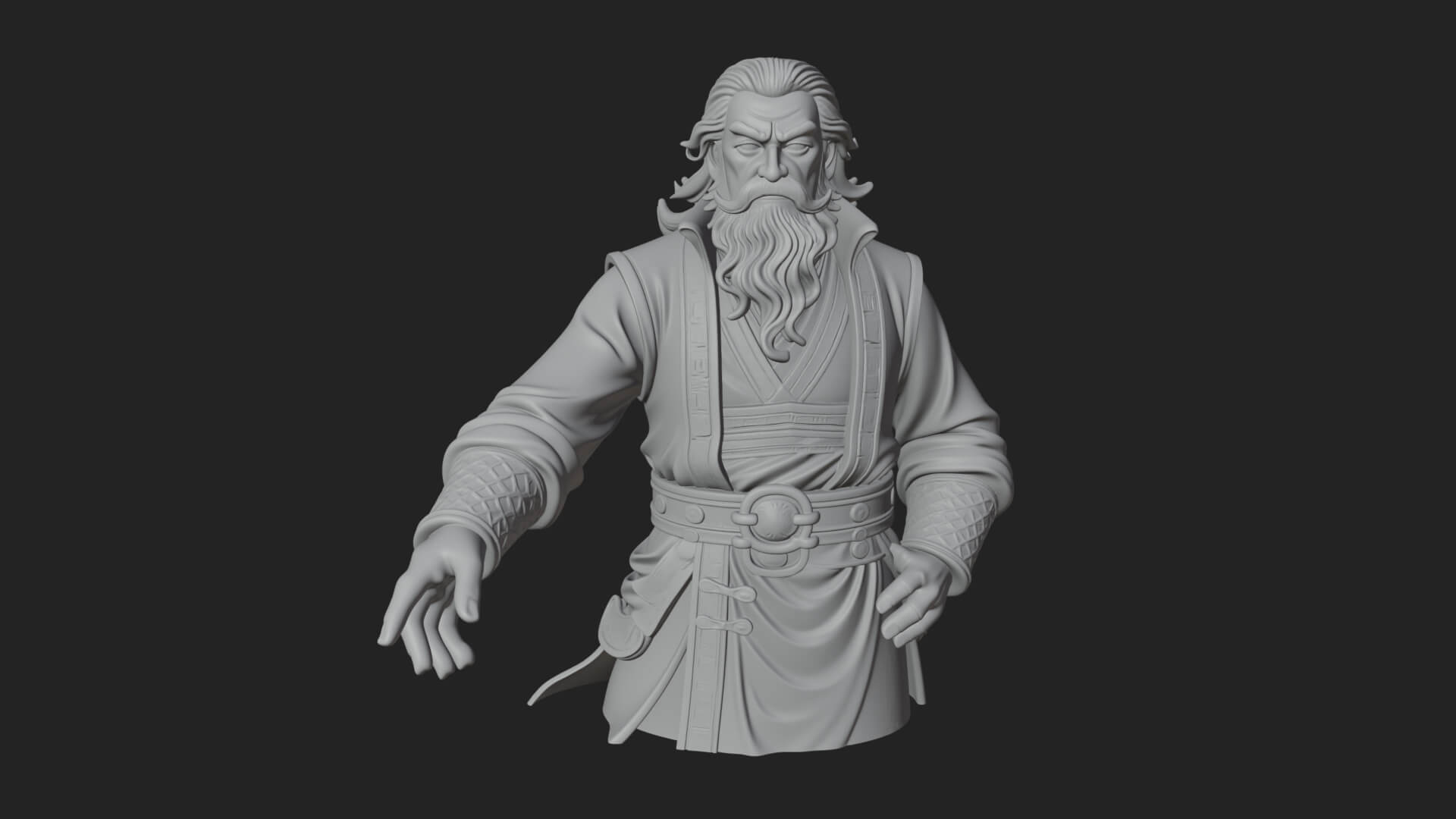 Robed Elder Sage Bust Design 2 3D Print Model 3D Model