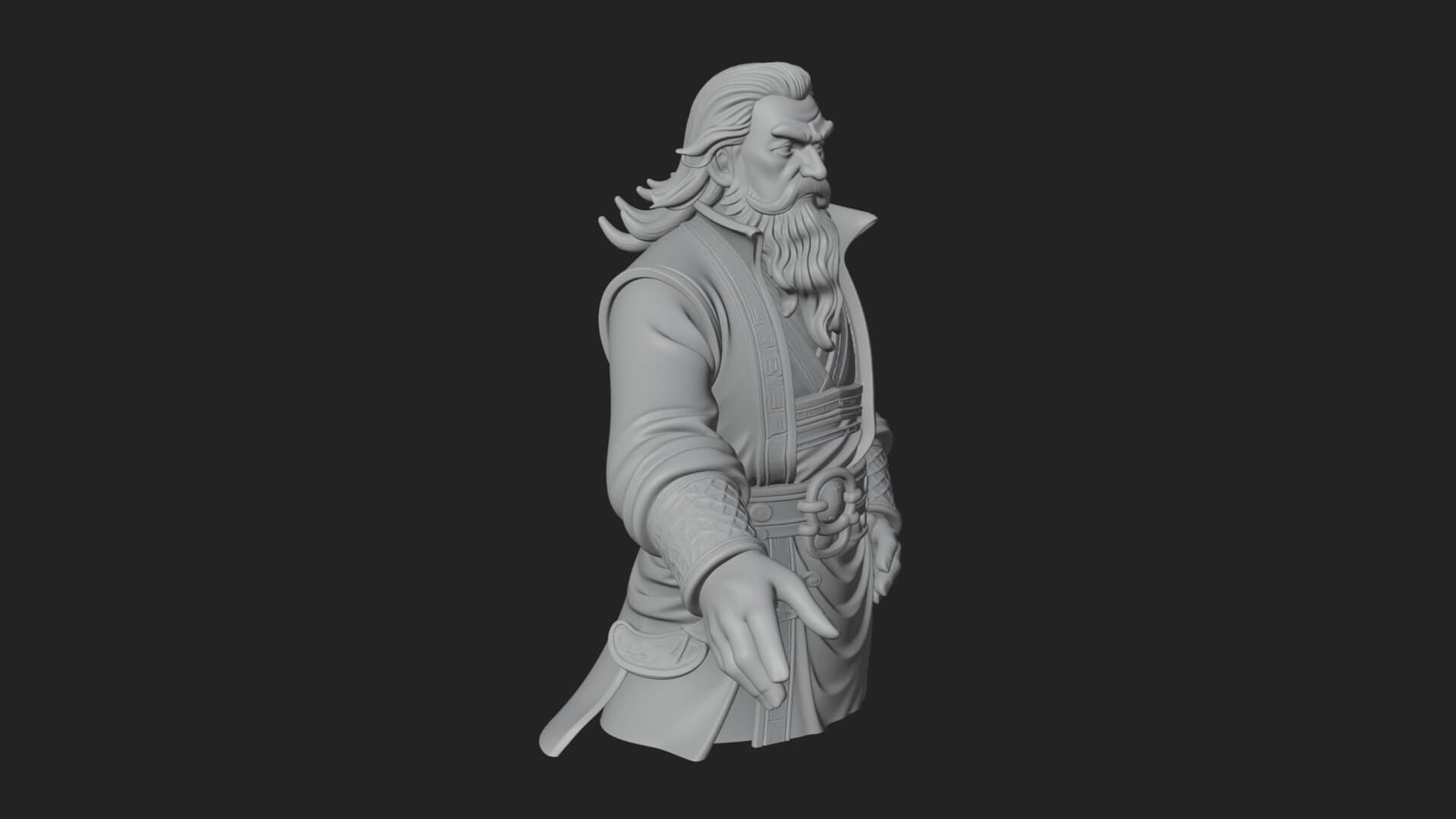 Robed Elder Sage Bust Design 2 3D Print Model 3D Model