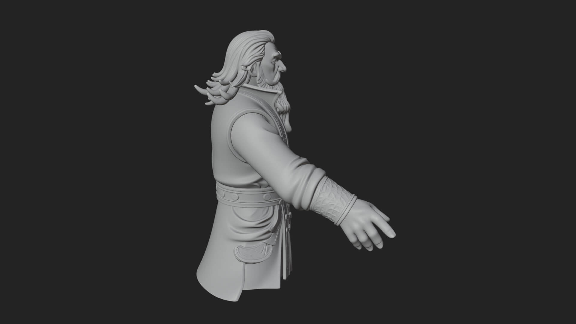 Robed Elder Sage Bust Design 2 3D Print Model 3D Model