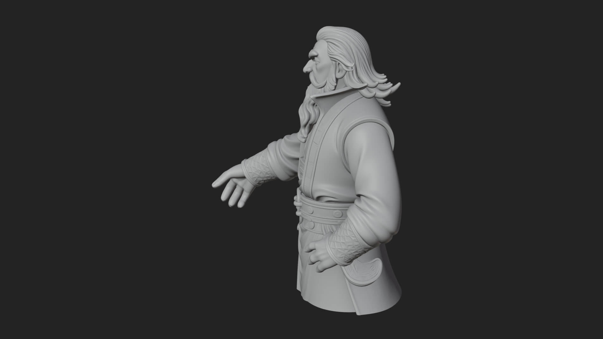 Robed Elder Sage Bust Design 2 3D Print Model 3D Model