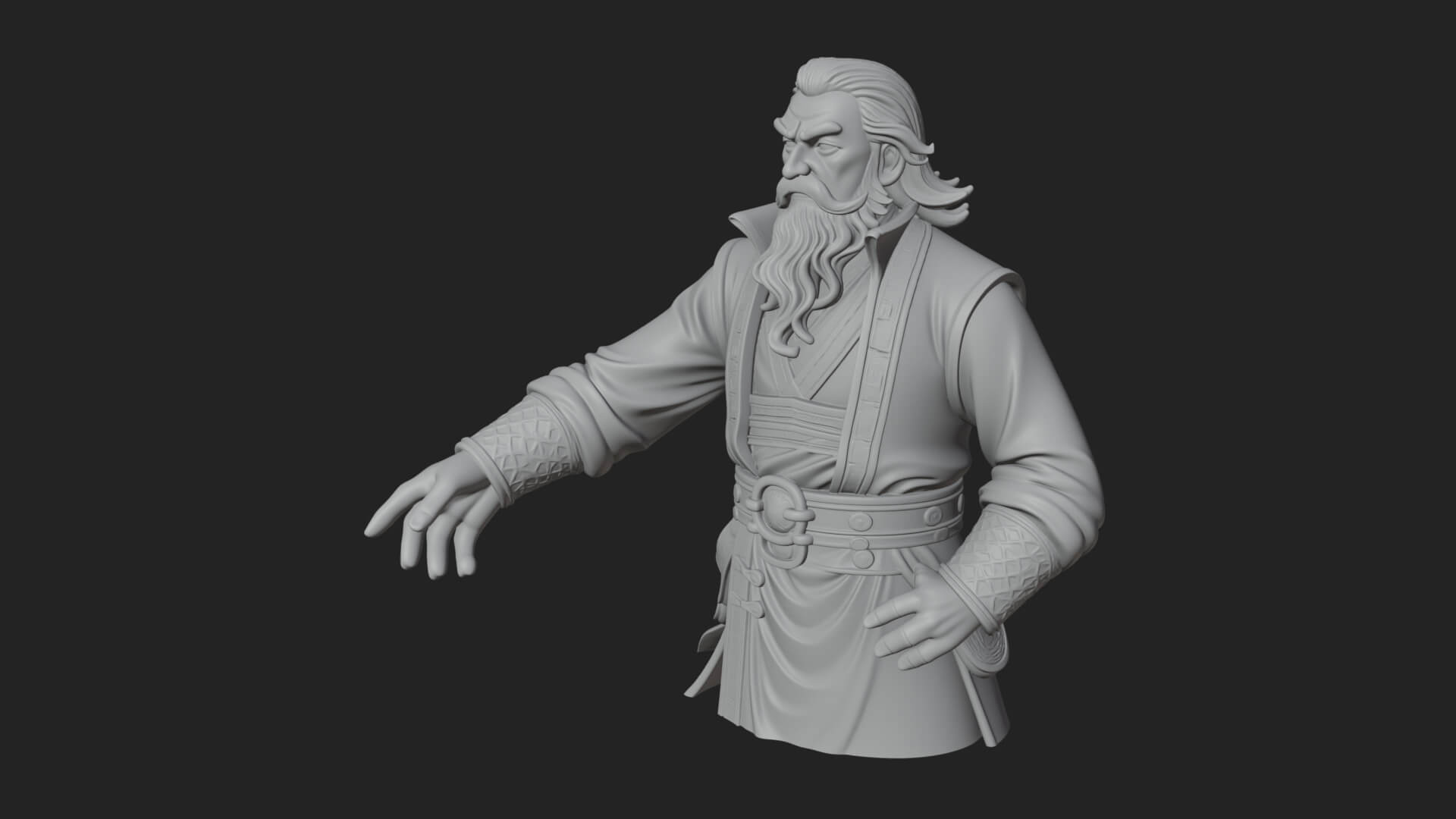 Robed Elder Sage Bust Design 2 3D Print Model 3D Model