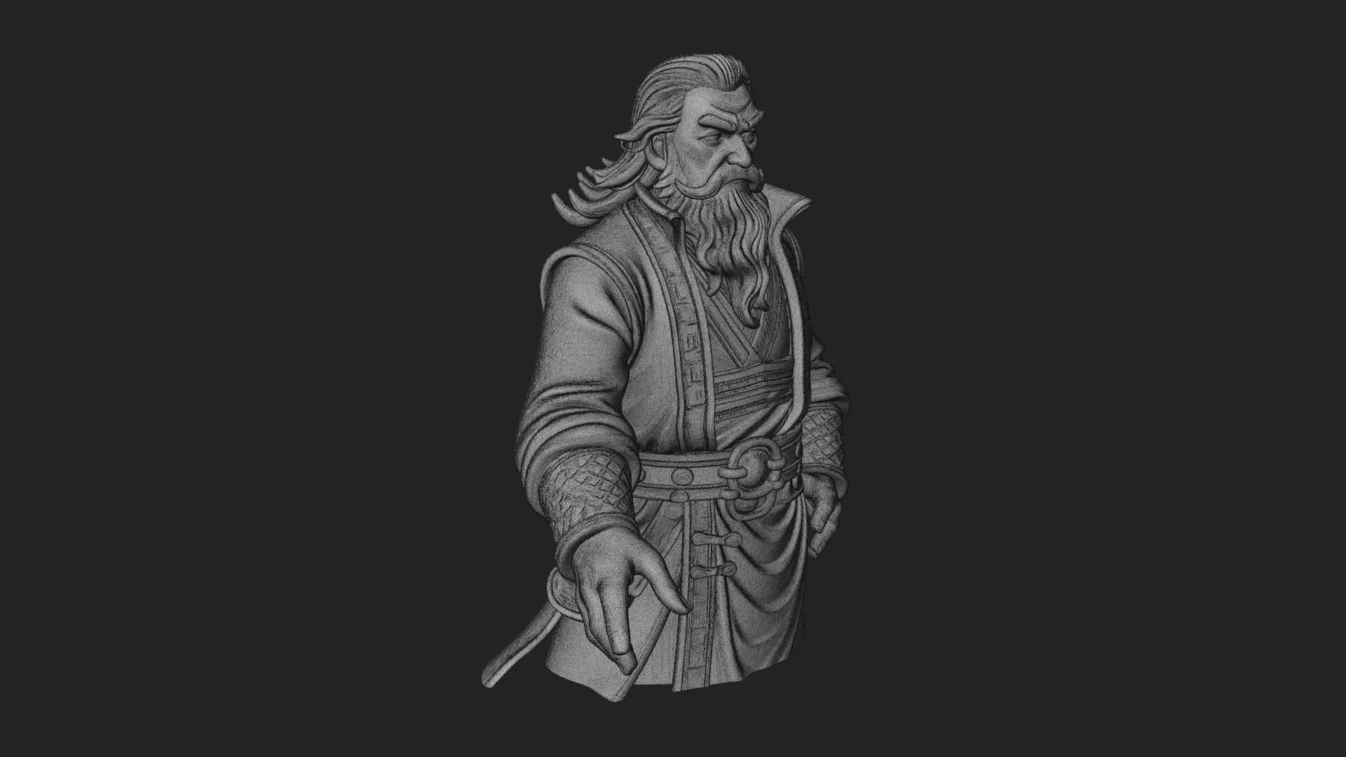 Robed Elder Sage Bust Design 2 3D Print Model 3D Model