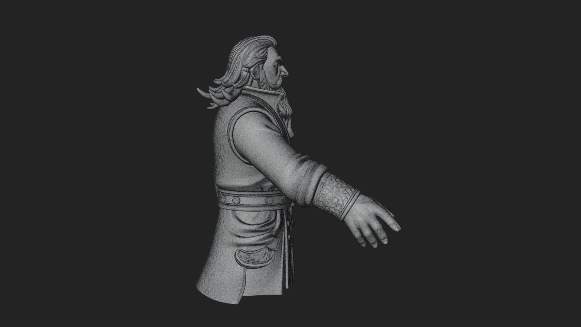Robed Elder Sage Bust Design 2 3D Print Model 3D Model