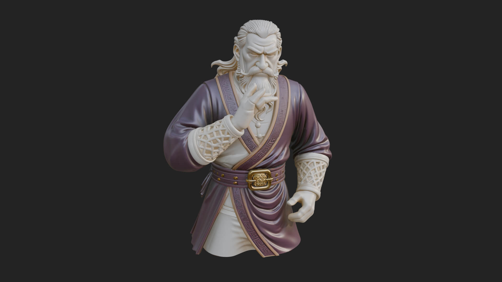 Robed Elder Sage Bust Design 3 3D Print Model 3D Model