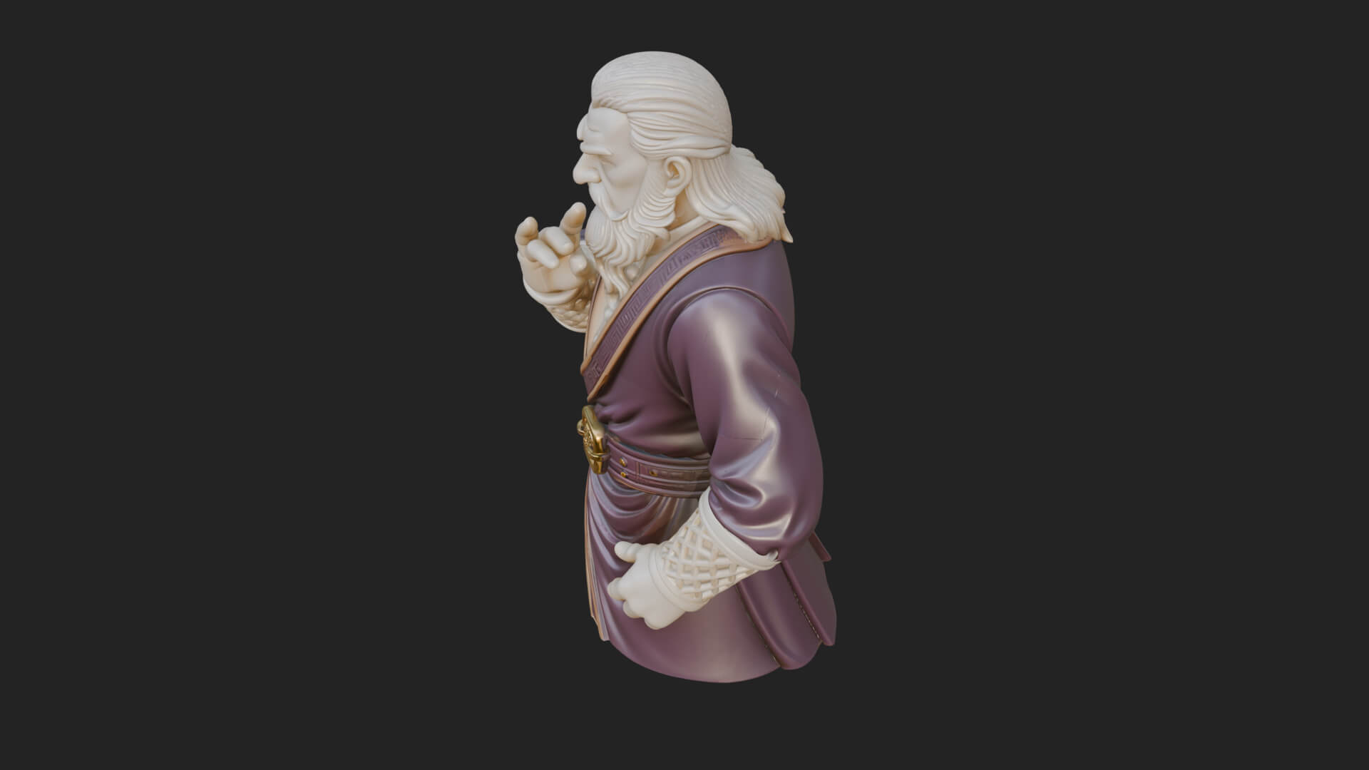 Robed Elder Sage Bust Design 3 3D Print Model 3D Model