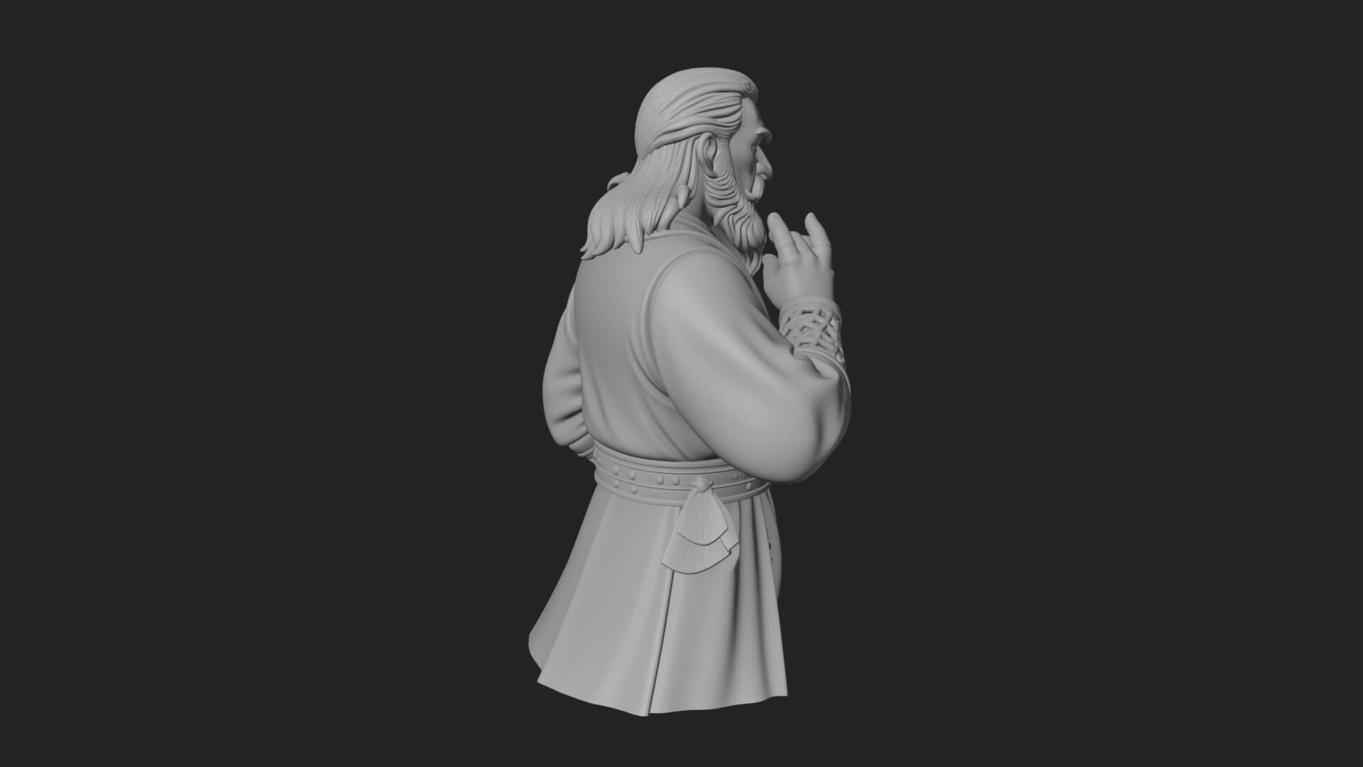 Robed Elder Sage Bust Design 3 3D Print Model 3D Model