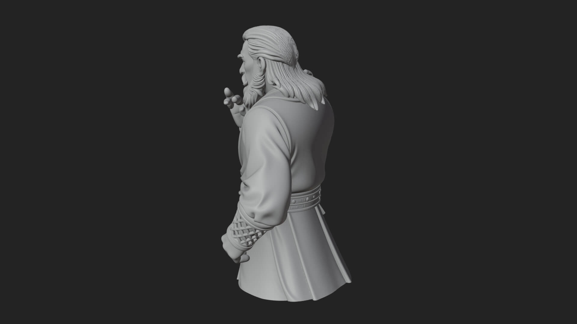 Robed Elder Sage Bust Design 3 3D Print Model 3D Model